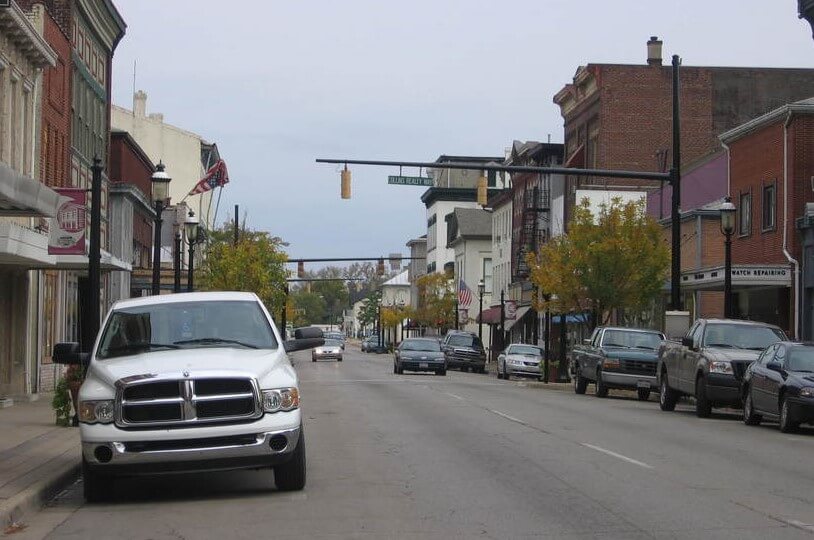 A residential street in Miamisburg, Ohio