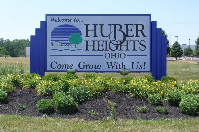 Welcome sign for Huber Heights
