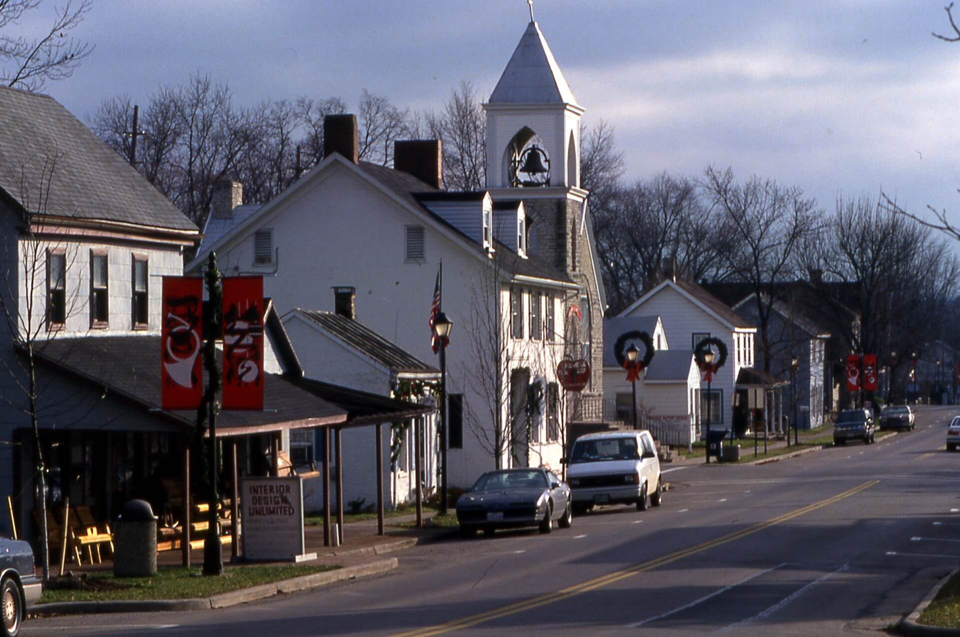 Church on street in Springboro